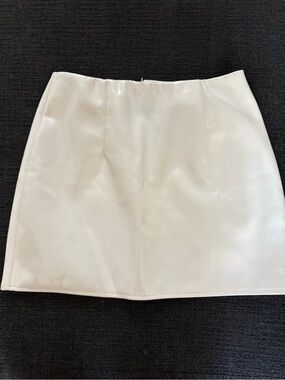 Faux Leather White Mini Skirt
